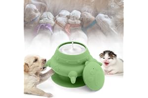 MoYouno Newborn Pet Feeder,4 Teats Puppy Bottles for Nursing Puppy Milk Feeder, Nursing Silicone Milk Bowl 150 ML,for Kitten Squirrels and Other Newborn Pets (green)
