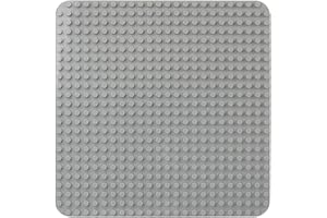 CABEESKII Grande plaque compatible avec Lego Duplo, plaque de base, 38 x 38 cm, jouet de construction pour filles et garçons (1 pièce, gris)