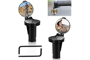 HOMURY - Specchietto retrovisore per bicicletta, 2 pezzi, HD 360°, regolabile, specchietto retrovisore per bicicletta, bici da corsa, mountain bike