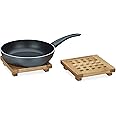Relaxdays Sottopentole in Legno di bambù, Set da 2 Sottopiatti Quadrati, Cucina, sotto Piatti, Pentola, Colore Naturale, Marr