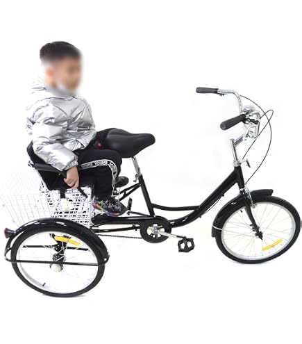 Triciclo Adultos 26" 6 Velocidades - Con Cesta, Acero Carbono, Altura Ajustable, Para Mayores, Compras, Paseo