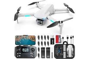 HHD Drone with 4K Camera for Adults Beginner,52 Mins Fly Time 249g Foldable 5G FPV Transmission, 32GB SD Card Include,RC Quadcopter,Brushless Motor,Smart Return Home,Headless Mode and 2 Speeds（White）