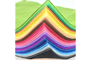 flic-flac 28pcs Thick 1.4mm Soft Felt Fabric Sheet Assorted Color Felt Pack DIY Craft Sewing Squares Nonwoven Patchwork (15 X 15 cm)