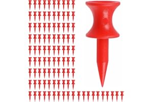 SHENGRUI 100 PCS Golf Tees Plastic 30MM Small Red Golf Tees Durable Winter Golf Tees Small Castle Tees Sustainable Strong and Brightly Coloured