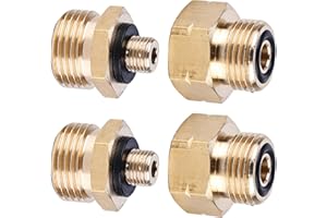 PRITOK 4 adaptery do butli gazowych: przyłącze gazu adapter z mosiądzu, zestaw adapterów do butli gazowych, adapter do kuchenki gazowej, prawy gwint wewnętrzny 1/2" na lewy gwint zewnętrzny 1/4"