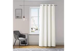 AmeliaHome Tenda decorativa Oxford Solid, con occhielli, 140 x 250 cm, colore: bianco