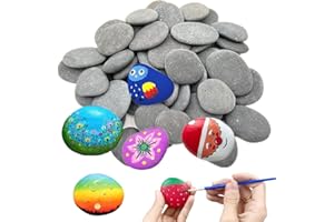 NHQZ 30 Pezzi Pietre Piatte per Pittura, Rocce Naturali di Disegno, Sassi da Dipingere, Le Rocce Ciottoli, Dipingere i Ciottoli, Sassi da Dipingere, per Pittura Fai da Te, per Acquario e Giardino