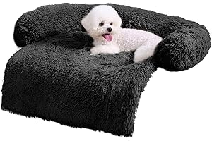 ANWA Soft Plush Dog Sofa Bed - Furniture Protector Cover Mat, Washable Couch Cushion 77x77x16cm