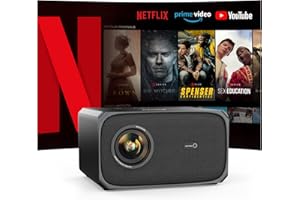 Beamer【Official Netflix & Dolby Audio】Jimveo Beamer 4K Unterstützt 800ANSI Autofokus/Trapezkorrektur HD 1080P Hindernisvermeidung Projektor mit WiFi6 Bluetooth Heimkino Outdoor Beamer für Phone/Laptop