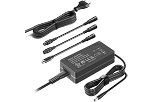 Gonine 42V 2A Chargeur pour Scooter électrique, pour Batterie Lithium-ION 36V, Adaptateur d'alimentation avec DC, 3 Prong, RCA 4 Connecteurs pour Gotrax Swagtron Brid Segway Ninebot Xiaomi