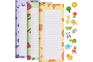 AUAUY 3 Pezzi Blocco Note Magnetico, To Do List Magnetica Frigo con 12 Calamite Frigo Magnetico, Shopping List Magnetica, Lista Della Spesa da Appendere, 21,5 x 9cm, 50 Fogli per Blocco