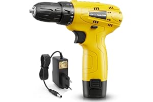 Bullet 12V Cordless Drill Machine for Wall, Wood & Metal | Drill & Screwdriver with 10mm Keyless Chuck, 24 Nm Torque, 600 RPM, 18+1 Clutch & Forward/Reverse | 1.5Ah Battery, Charger & LED Light