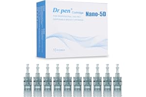 BESTAUTY M8/M7S Cartucce Nano-5D - Confezione da 10 Aghi di ricambio usa e getta originali per penna Microneedling - per Ultima M8 Microneedling Electric Derma Pen (modello Nano-5D, 10 pezzi)
