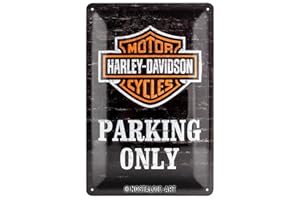 Nostalgic-Art Retro tabliczka z blachy, 20 x 30 cm, Harley-Davidson – Parking Only – Pomysł na prezent dla motocyklistów, Official License Product (OLP), z metalu, Styl vintage