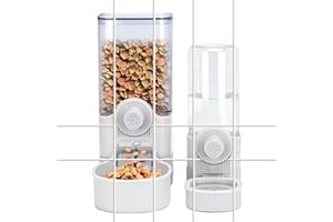 TOWEAR Automatic Pet Feeder, 520ML/1200ML Hanging Automatic Food Water Dispenser, Washable Design, Anti Slip and Anti Rollover, for Dof Cat Puppy Guinea Pig Chinchilla Bird Hamster (white)