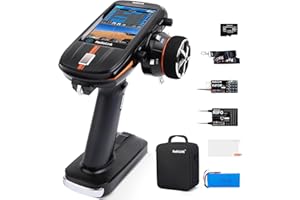 Radiolink RC8X 8CH 2.4G RC Transmitter und R8FG & R4FGM V2.2 Gyro Empfänger, 10,9 cm Vollfarb-IPS-Touchscreen, RC-Fernbedienung, 600 m lange Reichweite, 200 Modelle für RC Crawler Drifting Cars Boote