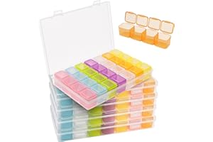 BELLE VOUS 140pièces Lot de 5 Boite de Rangement Diamond Painting en Plastique Multicolore - Ensemble de Boite Rangement Perles, Broderie, Ongles, Bijoux, Artisanat et Diamants