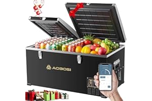 AAOBOSI Frigo Portatile 78L, Frigo da Campeggio Doppia Zona -20 ℃ a 20℃, Frigo Per Auto 12/24V DC e 100/240V AC, Frigorifero Portatile Per Auto, Camion, Camper, Barca