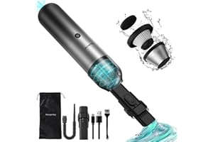 ‎CHUBOOR Chuboor Handstaubsauger, Mini Staubsauger SOG Leicht und Bequem Handstaubsauger Akku mit HEPA (Hellgrau)