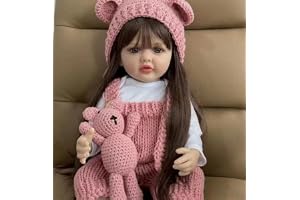 Nano Classic 22" Reborn Baby girl Doll Soft full Silicone Newborn Baby Doll Batool (Pink 1)