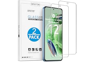 OMOTON Verre Trempé pour Xiaomi Redmi Note 12 4G/5G et POCO X5 5G, 2 Pièces Film Protection écran pour Redmi Note 12, en verre trempé ultra résistant 9H, anti-rayures