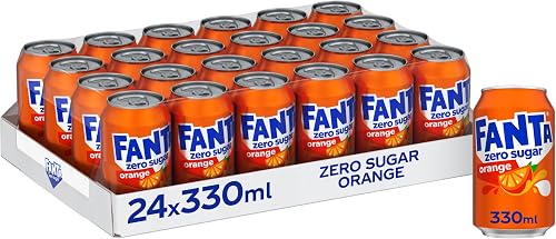 Fanta Zero Orange Soft Drink Cans, 24 x 330 mL