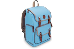 GOgroove Sac a Dos pour Appareil Photo Reflex Numérique avec Compartiment Tablette, Séparateurs Modulables, Support Trépied et Housse Imperméable - Compatible avec Canon, Nikon, Olympus et Plus - Bleu