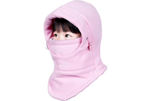 Azarxis Balaclava fleece vinter barn rund hals varm hatt halsskydd näsa Balaclava skidor vindtät halsduk för pojkar, flickor