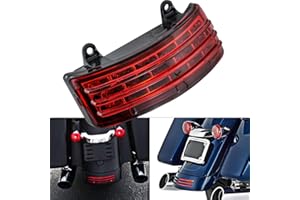 NATGIC Fanale Posteriore per Motocicletta Tri-Bar Parafango Posteriore Luce del Freno a LED con Indicatore di Direzione e Luce di Marcia per H-arley FLHX FLTRX Street Glide Touring - Lente Rossa