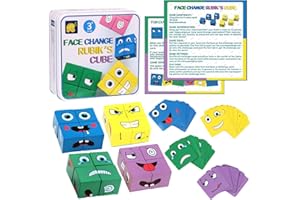 Goomp Rompecabezas de Madera, Expresión Puzzle Bloque de Construcción Magia Cara Cambio Montessori Educación de 3 Años