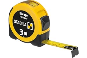 STABILA BM 150, 3 m, taśma miernicza ze skalą metryczną, okienko do bezpośredniego odczytu, odporna na pękanie obudowa ABS, ruchomy hak początkowy, klips do paska, dokładność MID