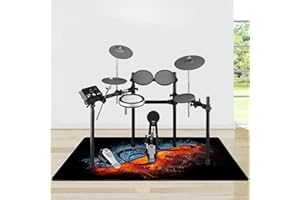 YEMELI Drum Rug,Drum Mat, Non-Slip Soundproof Carpet, Professional Rectangle Electronic Jazz Drum Kit, For Bass Drum Snare And Other Musical Instrument Mat-A-160 x 140 cm