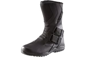 Protectwear Motorradstiefel, Tourenstiefel, Allroundstiefel aus schwarzem Leder mit Klettverschluss