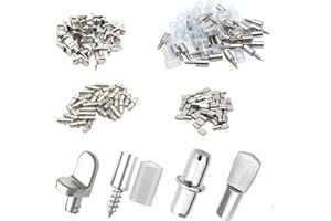 ZSMJAER 120 Pezzi Perni di Supporto per Scaffali, 4 Stili, Tasselli Sostegno Mensole Armadio, Perni per Mensole 5mm, Mensole In Metallo Nichelato, Per Mobili, Armadi, Lib