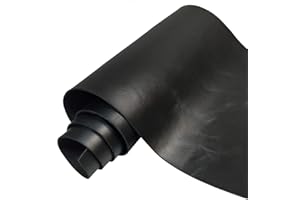 WAYNE'S DOG 5-6 oz (2,0 mm) de espesor, cuero encerado de piel de vacuno precortada para herramientas, fundas, hoja de cuchillo, tallar, grabar, estampar, teñir (negro, 12 x 6 pulgadas)