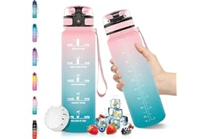 Vikaster Trinkflasche Sport, 500ml / 1L / 1,5L BPA-frei Tritan Auslaufsicher Kunststoff Wasserflasche, Kohlensäure Geeignet, Sportflasche für Fahrrad, Kinder, Schule, Fitness, Yoga
