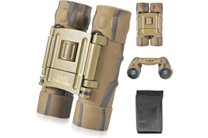 TUNDWHITE Jumelles Enfants 12 x 25 HD Jumelles Compactes d'extérieur Pliable Jumelles étanches pour Observation des Oiseaux, Théâtre, Camping, Randonnée, Voyages, Sport