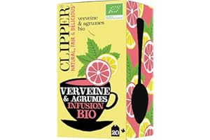 CLIPPER - Infusion Bio - Verveine Agrumes - 100% Ingrédients Naturels - Issu du Commerce Équitable - 20 Sachets d'Infusion - 1 Paquet