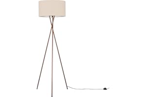 MiniSun | Modern Copper Metal Floor Lamp with a Beige Shade | Floor Lamps & Torchieres, Home Décor & Improvement Essential | Includes 6W LED Bulb [3000K Warm White]