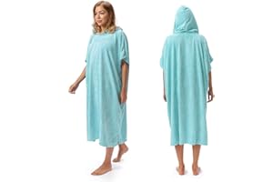 KATO TIRRINIA Tirrinia Beach Surf Poncho, Traje de Neopreno Absorbente de Agua, cómoda Cambiador, Toalla con Capucha, Poncho, Albornoz para Surf, natación, baño para Adultos, Hombre, Mujer, Resistente a la Arena