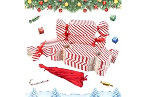 PEALOVCOM 50 PCS Boîte à Bonbons En Papier Noël Boîte à Bonbons En Cartonboîte à Bonbons Vide Boîte à Chocolat Vide Boîte Friandise Boîtes Cadeaux En Carton Boîtes Cadeaux De Noël, 20 * 8cm