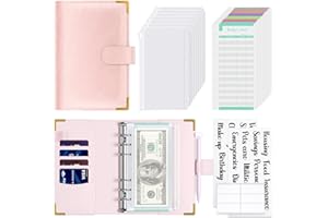 Hnogri Classeur budgétaire avec enveloppes à glissière, A6 Money Saving Binder Cash Envelopes for Budgeting, PU Leather Budget Planner Money Organizer for Cash Bills, Floral Budget Wallet for Women.