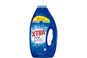 X-Tra Total - Lessive Liquide - 4 plus 1 - Propreté - Eclat - Fraîcheur - Engagé pour vous - Economique - Une seule lessive pour tout votre linge - Efficace des 20°C - 27 Lavages