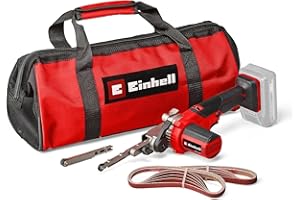 Einhell Akku-Bandfeile TE-BF 18 Li-Solo Power X-Change (18 V, Geschwindigkeit bis 1.700 m/min, 2x Schleifarme 9 mm und 13 mm, inkl. 12x Schleifbänder, ohne Akku)
