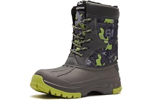 HOBIBEAR Bottes d'hiver Enfants Bottes de Neige Garçons Filles Hiver Outdoor Chaud Bottes étanches