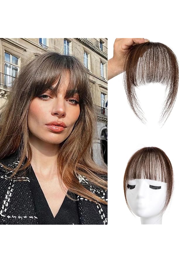 Pony Tail Dick Luft Pony Air Fringe Bangs 100% Remy Echthaar Clip In Clip-In Pony Bangs Remy Haar Natürlich Voluminös Haarteil