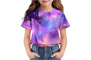 duxyoz Short Sleeve T Shirts Kids Girls Trendy Graphic Crewneck Teenage Girls Tshirts Comfy Summer Casual Vacation Tops T-Shirts Loose Fit Tshirts Funny Jogging Athletic Tops Soft Feel 3-14 Years