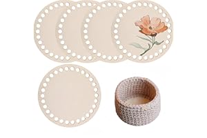 JOZMMZEOOA 5 Piezas Base Madera Redonda 10 CM Cesta Madera Natural Base Cestas Crochet Bricolaje Base Cesta Ganchillo,para Bricolaje Bolsos Cestas Tejer Manualidades