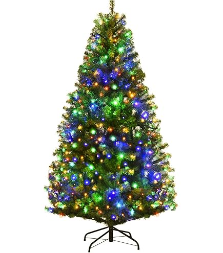 RELAX4LIFE Albero di Natale Innevato con Luci 225 cm, Albero di Natale