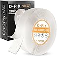 D-fix Double Sided Nano Adhesive Tape, Washable Traceless Nano Gel Tape, Stick To Glass, Metal, Kitchen Cellphone,Pads Or Tile Nano Tape Grip Tape Transparent. (1MM-NANO)